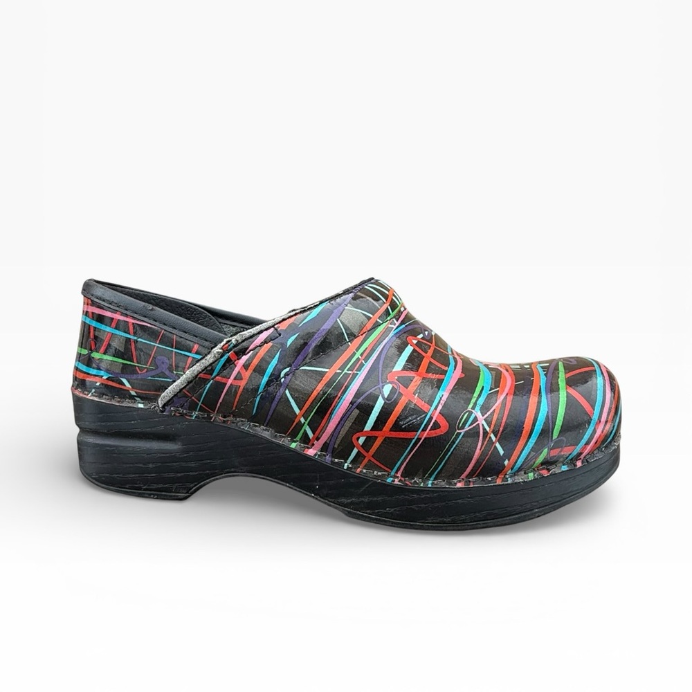 Dansko Professional Multicolor Streamers Patent Leather Women's EU 37 US 6.5-7 - Picture 2 of 15